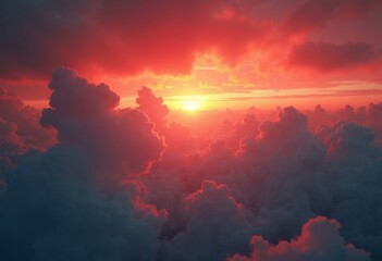 Sunset Clouds and Waves Art Close up