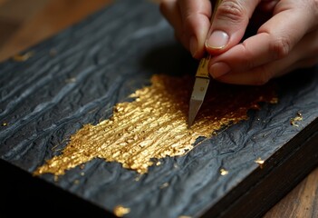 Golden foil craft art scene