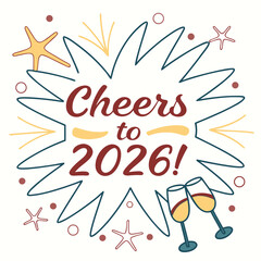 Obraz premium Festive cheers celebration with sparkling drinks and starburst new year sparkling wine