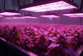 Purple light planting art scene