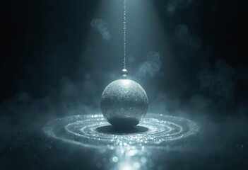 Artistic image of water pattern ball installation