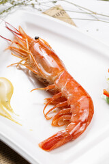 Japanese style iron plate Argentine red shrimp