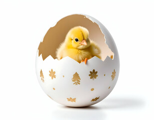 Adorable Easter Chick A Cute Baby Bird Hatching from a Decorated Egg