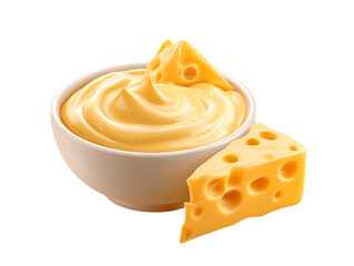 Creamy Bowl with cheese sauce on transparent background