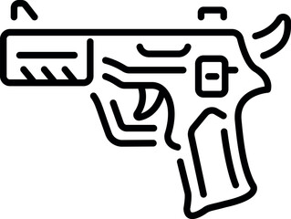 A linear style icon showing a hunting gun