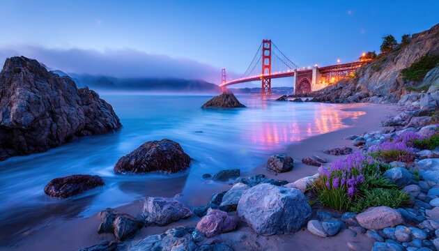 Golden Gate Bridge at dawn