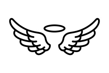 Elegant Angel Wings  Halo, Feathers, and Heavenly Design Elements