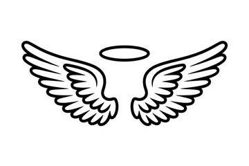 Obraz premium Elegant Angel Wings and Halo A Vector Illustration Design