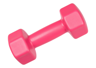 Pink dumbbell isolated on transparent background