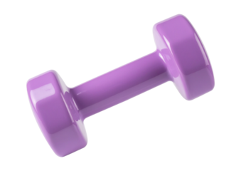 Purple dumbbell with soft grip surface