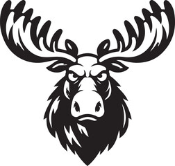 Moose Vector In Black and White