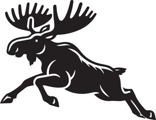 Moose Vector In Black and White