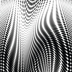 Wavy gradient halftone dots pattern texture background
