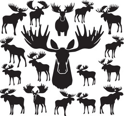 Moose Vector In Black and White