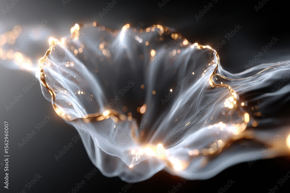 Poster ethereal glow of swirling smoke with luminous edges creating an abstract composition