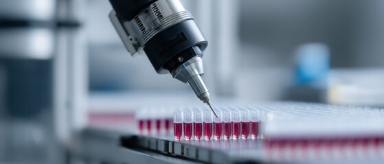Robotic arm laboratory automation precision test tube sterile technology science research innovation