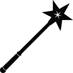 vector illustration of a magic wand and sword