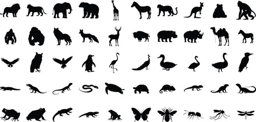 Animal silhouette vector illustration, for logo design, art decoration, art projects and graphic design