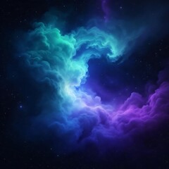 Cosmic Nebula Vibrant Teal and Purple Galactic Cloudscape