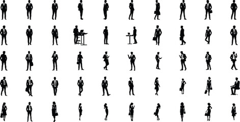 Business People silhouette vector illustration, for logo design, art decoration, art projects and graphic design