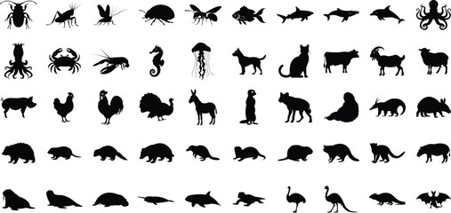 Animal silhouette vector illustration, for logo design, art decoration, art projects and graphic design