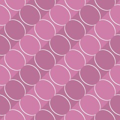 A repetitive pattern of pink and purple circles creates a visually engaging geometric design. The overlapping shapes form an intriguing arrangement that adds depth and interest.