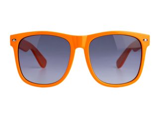 Orange sunglasses with gray lenses are perfect for summer fashion and beach outings. They add a pop of color to any outfit.
