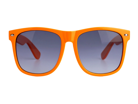 Orange sunglasses with gray lenses are perfect for summer fashion and beach outings. They add a pop of color to any outfit.