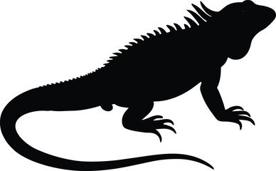 iguana  black silhouette vector,iguana  icon