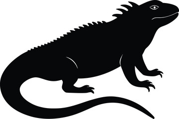 iguana  black silhouette vector,iguana  icon