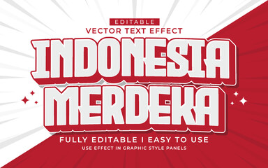 3d editable indonesia text effect typography style template