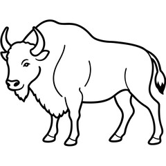 Woodland Bison Silhouette Vector