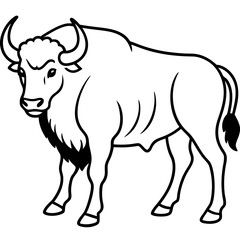 Woodland Bison Silhouette Vector