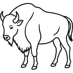 Woodland Bison Silhouette Vector
