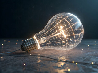 Hand-holding lightbulb icon with various symbols on blue background, representing ideas and innovation	