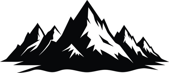 mountain black silhouette vector illustration,mountain icon