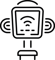 A line style icon showing an emergency signal mirror 