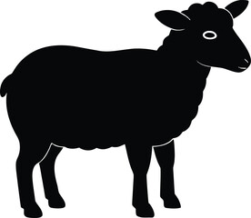 Sheep  black silhouette vector,Sheep  animal vector icon