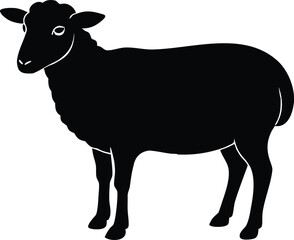 Sheep  black silhouette vector,Sheep  animal vector icon