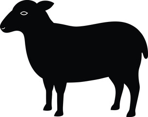 Sheep  black silhouette vector,Sheep  animal vector icon