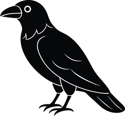 Majestic Raven Silhouette A Striking Vector Illustration of a Raven