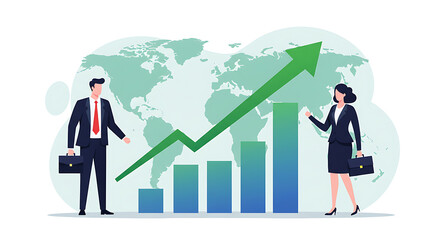 Fototapeta premium business people with graph