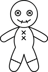 Spooky Stitched Voodoo Doll A Creepy Cute Halloween Illustration