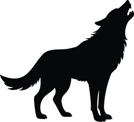 wolf howl   black silhouette vector,wolf howl  icon illustration