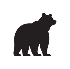 bear silhouettes vector, set of animals Brown grizzl Black vector