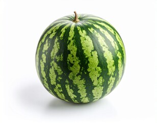 An irresistible collection of whole and cut watermelons, versatile for food photography, picnic scenes, or highlighting a vibrant, healthy lifestyle. Water melon in white background 