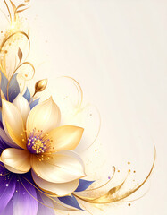 Elegant floral design featuring golden accents and soft colors.