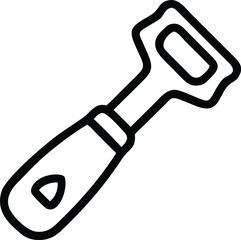 Vector art of a simple line drawing of a bottle opener isolated on white background