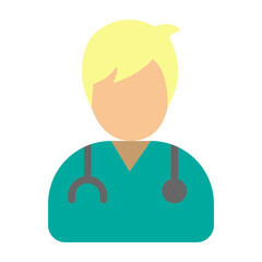 Wearing Stethoscope Vector Flat Icon Design