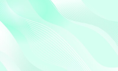 Abstract Mint Green Wave Lines Background - Modern Digital Flow Design